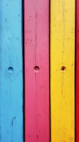 Vertical chromatic timber panels with minimal geometric structure.