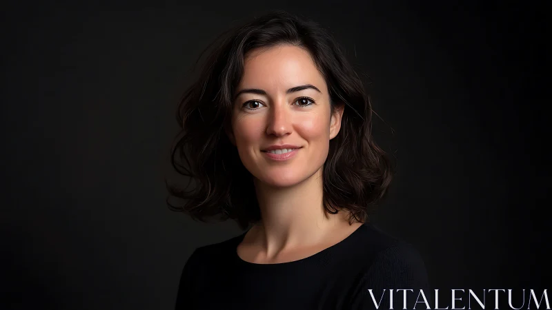 Confident young woman portrait in modern, minimalist studio style.