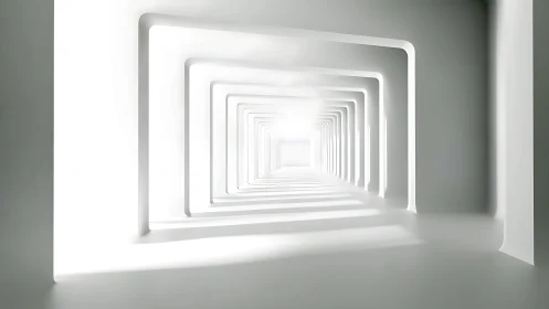 Recursive Nested Rectangular Apertures with Luminous Depth.