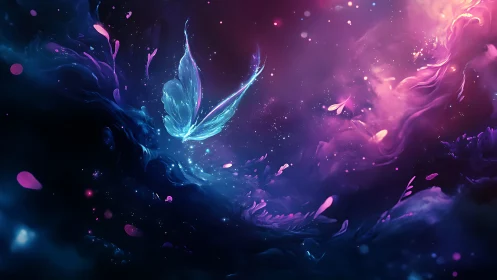 Nebula wings unfurl as a crystal butterfly births starlight