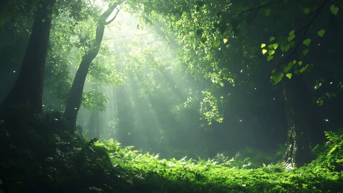 Deciduous Forest Canopy: Volumetric Light Diffusion Through Mature Trees