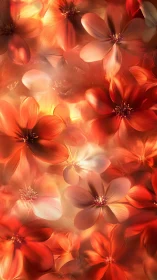 Radiant Red Flowers in Golden Bloom.