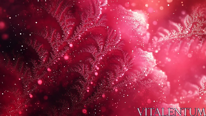 Fractal-like pink ice crystals form dense branching structures