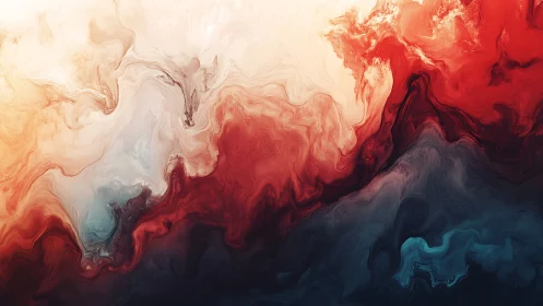 Fluid dynamics inspired abstract gradient in warm cool spectrum