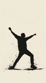 Triumphant Figure with Explosive Particle Dissolution Effect