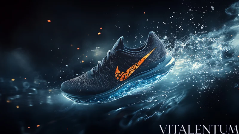 Liquid lightning shoe slices through neon-soaked midnight surf