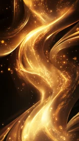 Luminous golden energy ribbons flowing through darkness.