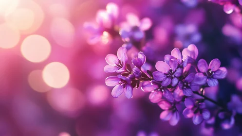 Lilac Blooms in Soft Focus with Bokeh Light Diffusion