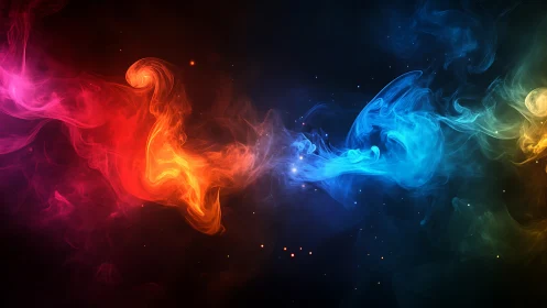 Chromatic plasma vortices in dynamic collision field simulation.