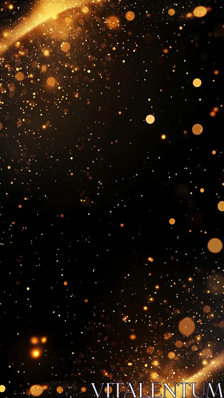 Golden stardust river swirling through midnight silence.