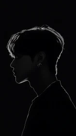 High-contrast male profile silhouette defined by rim lighting