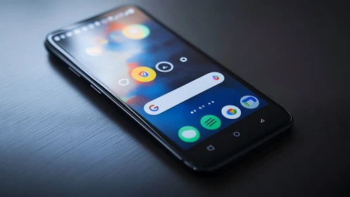 Android Smartphone with Google Search Interface and Application Widgets