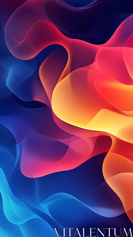 Glowing color waves flow softly across a dreamy dark space