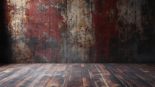 Weathered wood studio backdrop with rich rustic patina.