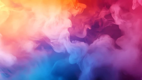 Soft rainbow clouds drift in a dreamy colorful sky