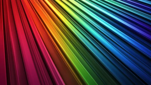 Diagonal metallic lines in full spectrum rainbow gradient.