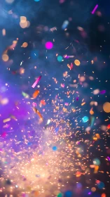 Midnight confetti storm ignites a cosmic celebration sky.