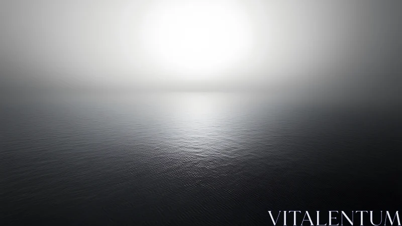 Quiet horizon glows softly above calm, rippled water