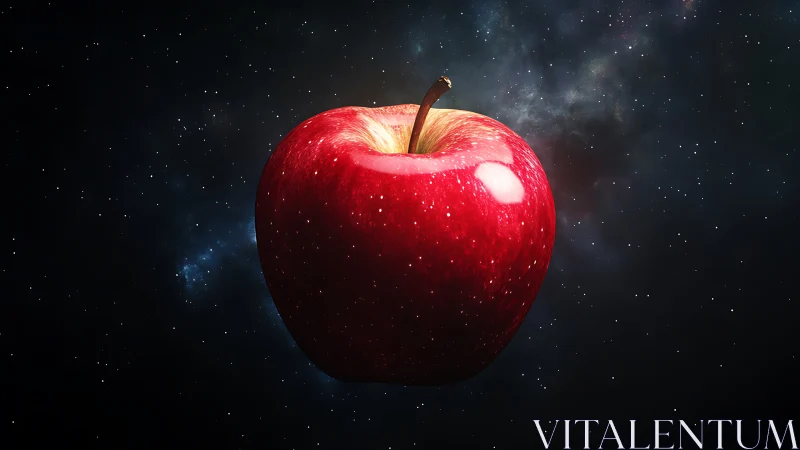 Astrophysical red apple suspended in deep stellar field.