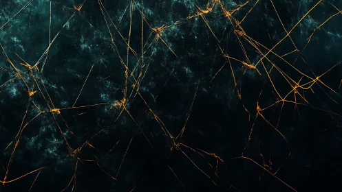 Fractured teal substrate with glowing filamentary crack network.