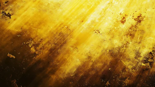 Abstract golden light rays with textured grunge background.