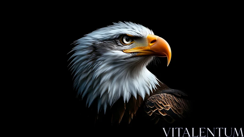 Majestic bald eagle digital portrait with realistic feather details.