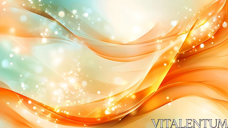 Sunlit flowing ribbons with luminous abstract sparkles.