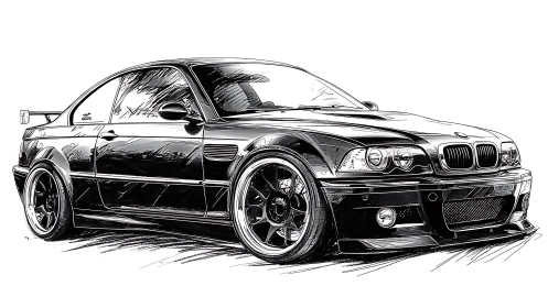 Ink sketch performance coupe with aggressive stance profile.