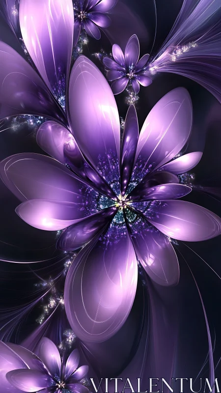Fractal floral construct in luminous violet digital bloom.