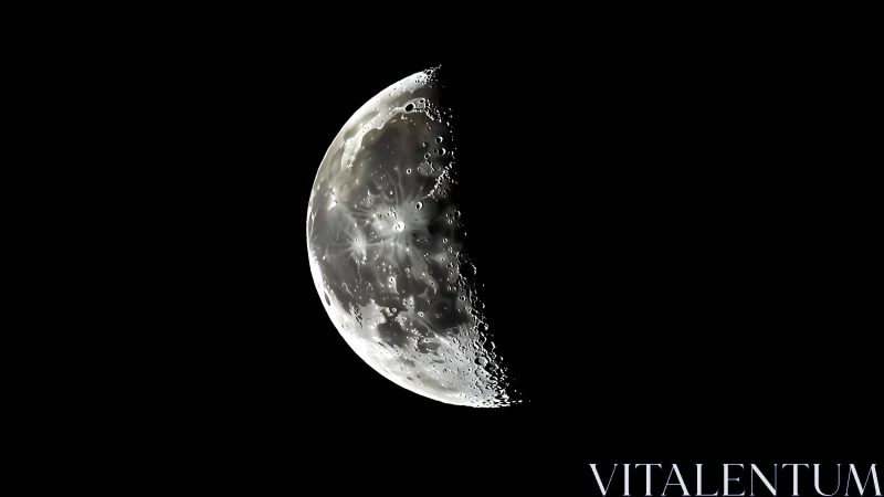 Half-lit lunar portrait carved from midnight velvet sky.