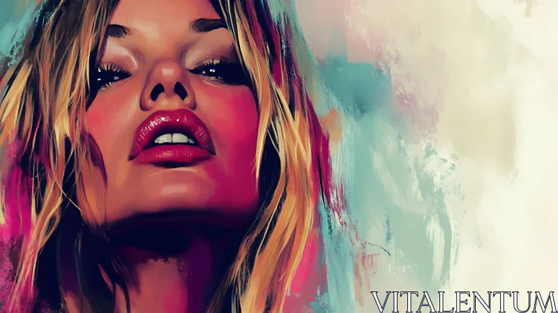 Bold digital portrait exudes confidence and vibrant color.