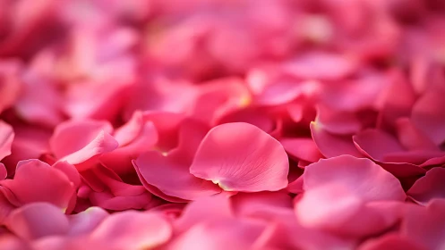Close-up of pink rose petals layered with soft focus bokeh.