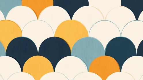 Overlapping semicircle pattern in muted blue and yellow tones.