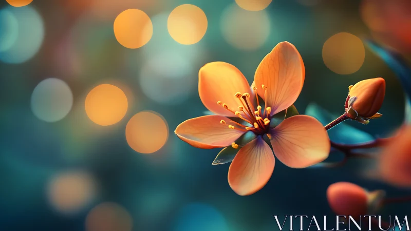 Orange Blossom with Bokeh Lights