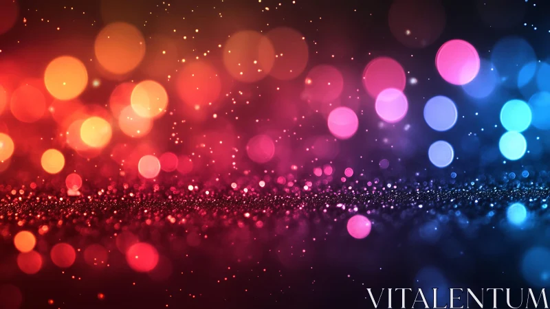 Vibrant Bokeh Lights Abstract Background with Glitter Texture.