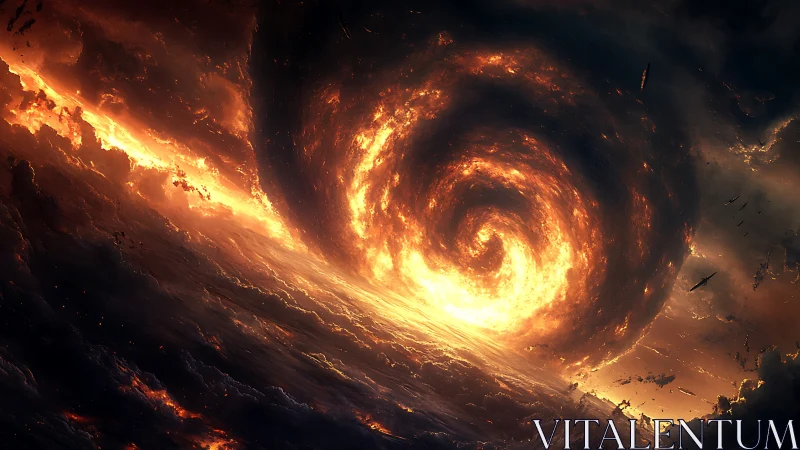 Celestial Vortex Rendered in Incandescent Fire and Swirling Plasma.