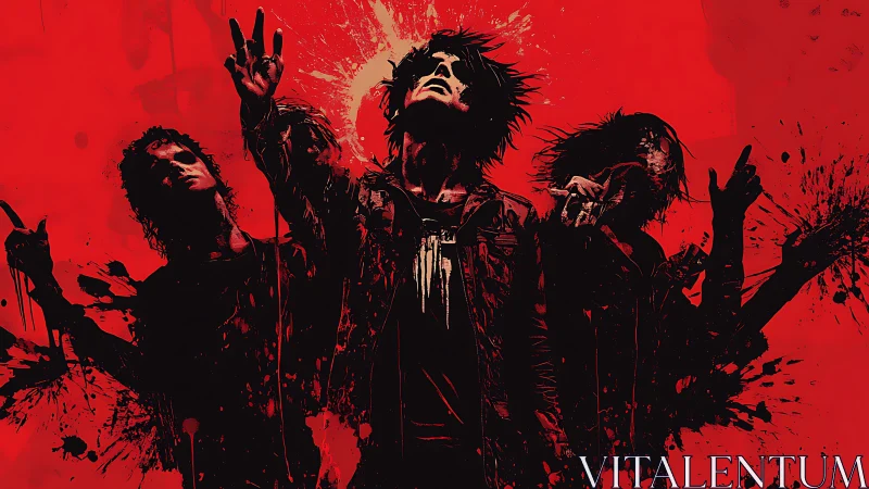 Rock vocalist explodes in red splatter of rebellion and sound