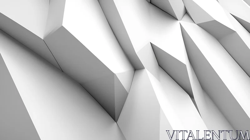 Facet-structured white polygonal surface with angular relief geometry.