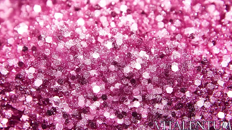 Sparkling pink glitter crystals in a dreamy close up.
