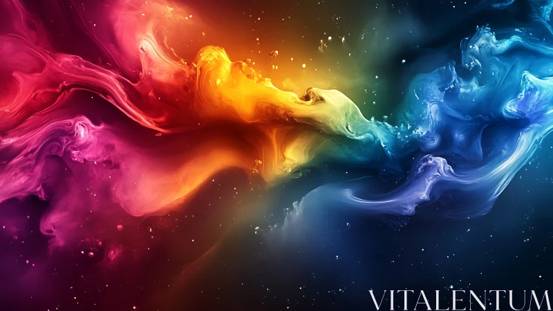 Flowing cosmic rainbow of swirling, dreamlike color energy.