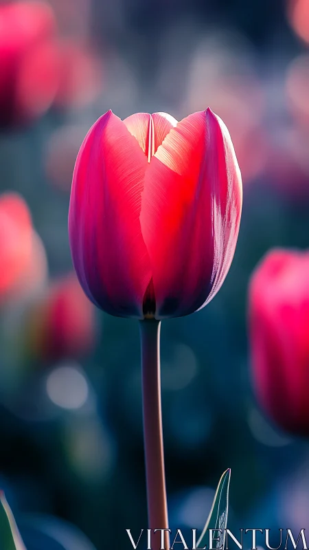 Twilight tulip torch glowing against a dreamy garden hush.