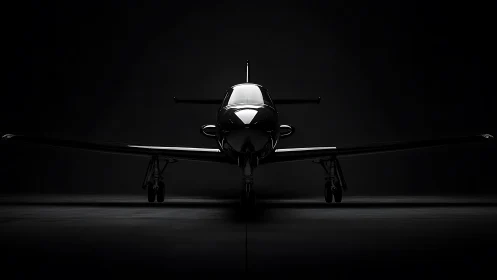 Midnight jet silhouette poised like a shadowborne arrow.