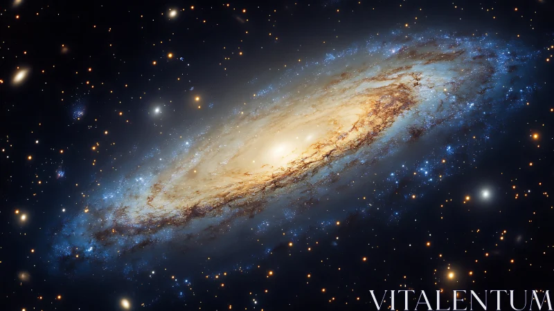 Spiral galaxy pirouettes in a star-salted midnight ocean.