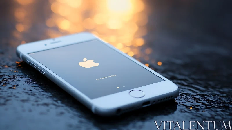 Glowing Apple Device Awakens Against Nocturnal Bokeh