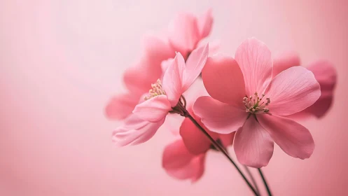 Delicate Pink Petals Dance in Soft Dreamy Light.