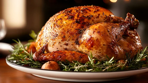 Golden-Roasted Bird Crowned in Herbs and Spice