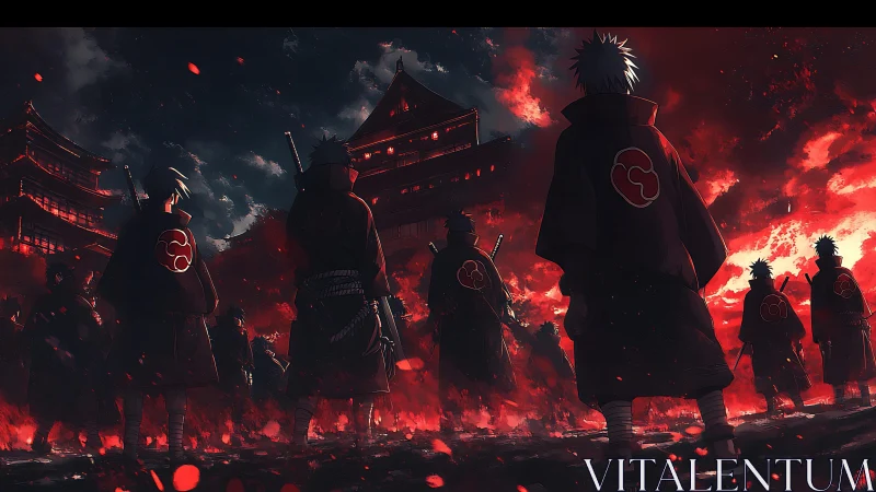 Rogue ninja clan advances through burning crimson fortress