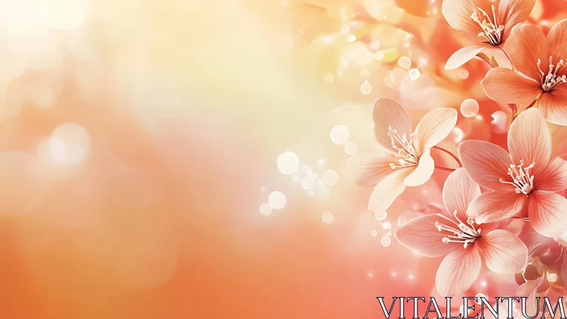 Floral arrangement with soft focus bokeh background in warm tones.