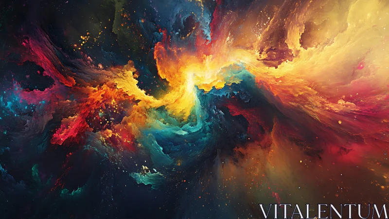 Cosmic paintstorm blooming in a wild nebula heartfire.