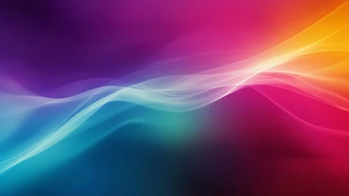 Multispectral gradient waves with translucent light ribbons.